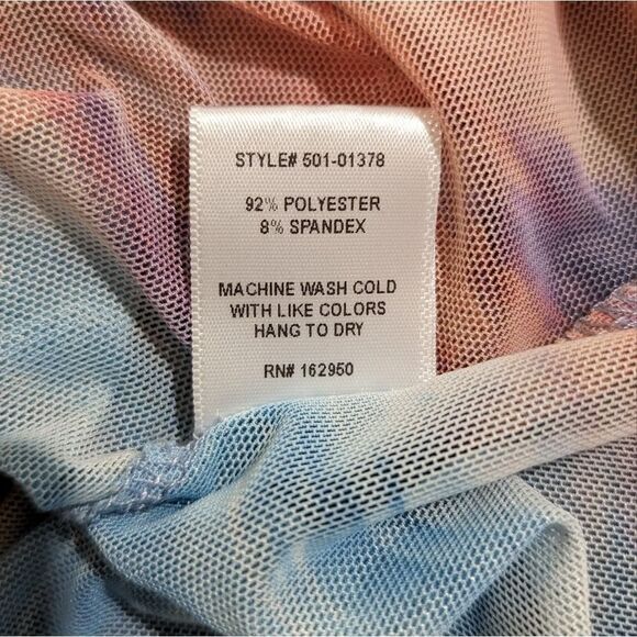 Pretty Garbage Asymmetrical Mesh Long Sleeve Drawstring Crop Top Small Y2K - Picture 7 of 8